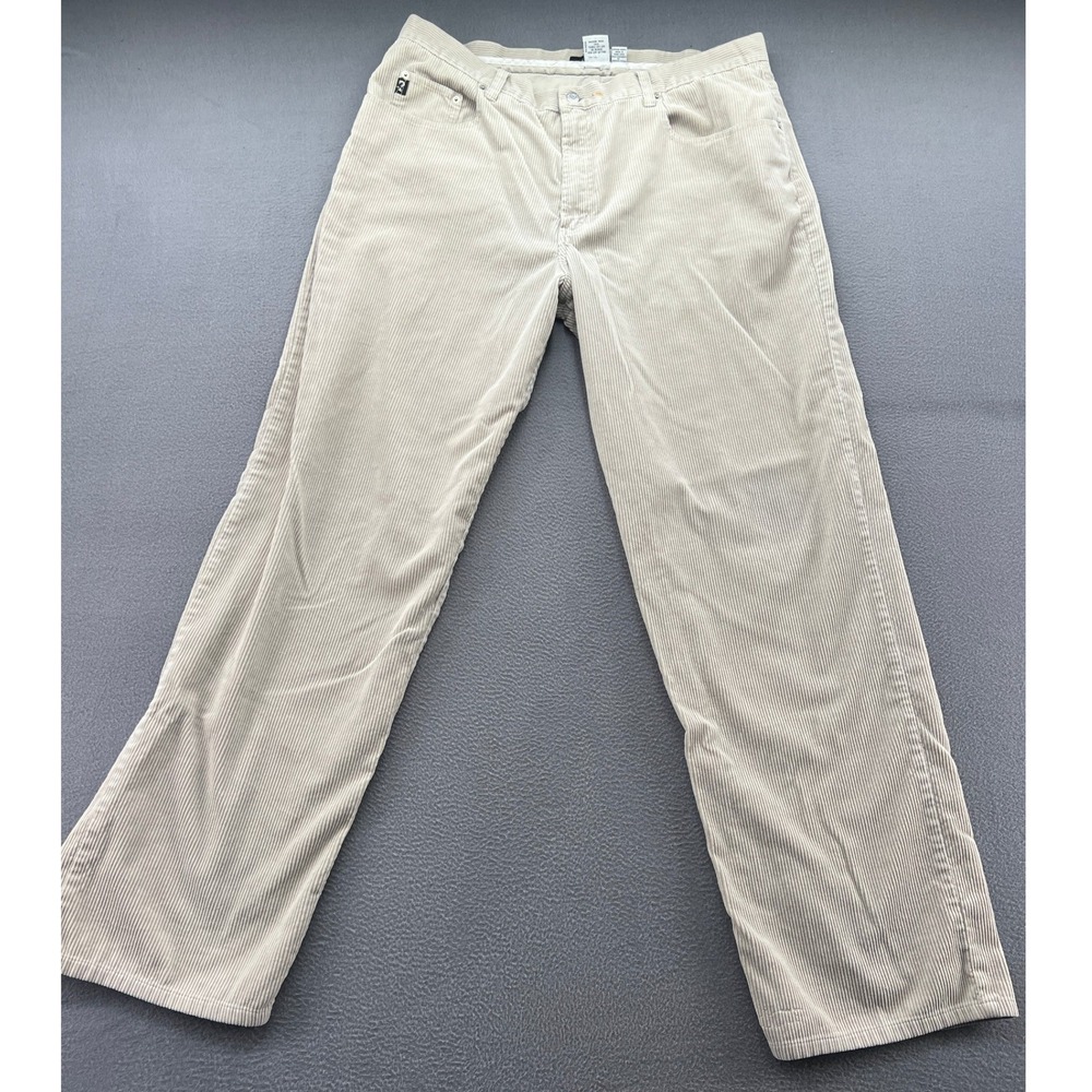 VTG Guess Pants Mens Corduroy Beige Tan Wide Wale Straight Leg 38x34